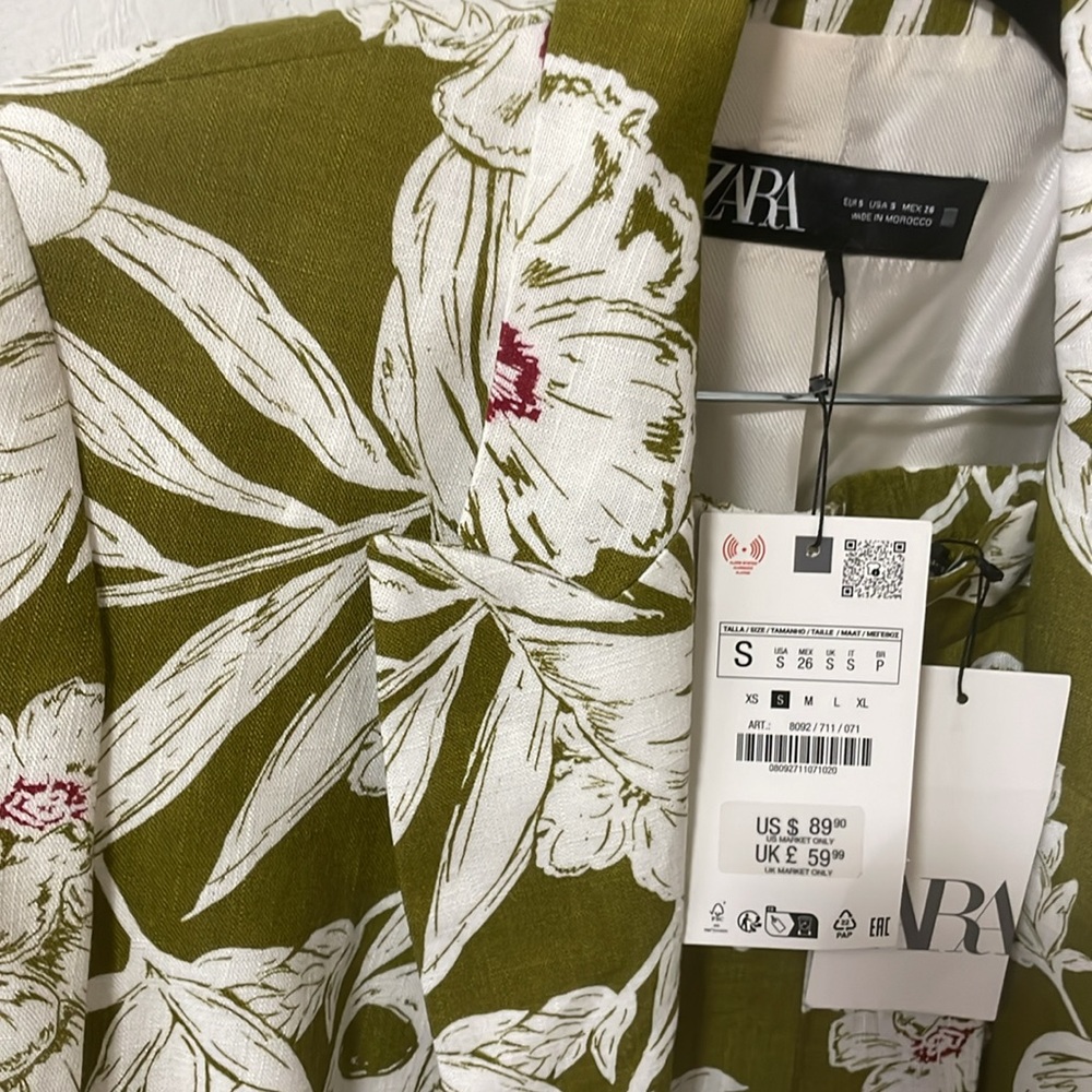 Zara Floral Green Blazer and Pants Set - Picture 10 of 11
